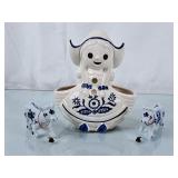 Vintage Rubens Dutch Girl Planter & Cow S&P