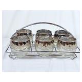 Vintage Silver Sparkle Tumbler Set - Six Glasses