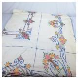 Beautiful Handstitched Linen Tablecloth - 66"x88"