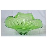 Lovely Hand Blown Green Art Glass - 3.5"H