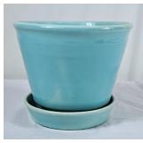 Beautiful Vintage Medalta Turquoise Flower Pot -