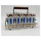 Beautiful MCM Drinkware Set w/Carrier - Set of 8