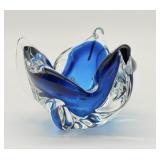 Gorgeous Murano-Style Blue Art Glass Bowl - 4?H,