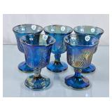 Vintage Carnival Glass Grape & Cable Goblets -