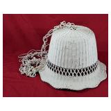 Vintage Wicker Hanging Lamp w/Click Switch -