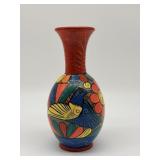Vibrant Handpainted Vase - 10"H, No Chips or