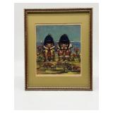 Beautiful Vintage Chris Toffersey Inuit Framed
