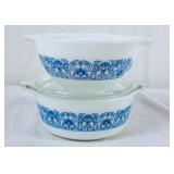 Vintage Pyrex Blue Horizon 441 Bowl & 471