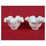 Vintage Fenton Hobnail Rose Bowls