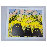 Maud Lewis Print " Three Black Cats" - 24"Wx20"H