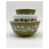 Vintage Pyrex Spring Blossom Mixing Bowl Set -