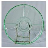 Gorgeous Uranium Glass Divided Serving Plate