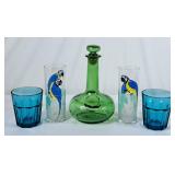 McGuiness & Co. Green Glass Bottle, Parrot