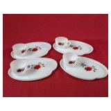 Vintage Federal Glass Rosecrest Milk Glass Snack