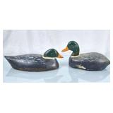 Pair of Handcrafted Vintage Wood Decoys - One
