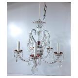 Stunning Vintage Czech Cranberry Glass Chandelier