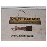 Jimmy GMC car emblem, Phoenix car emblem, and