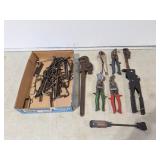 Aviation snip, riveter, pipe Wrench, Allan key,