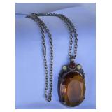 Scottish Large Amber Pendant Necklace