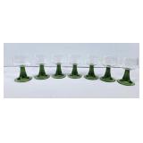 Vintage Wine Goblets - Green Glass Base w/Grape