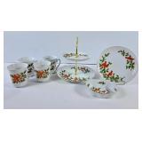 Lefton China "Cardinal" Serving Pieces & Crown
