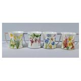 Beautiful Set of Royal Bone China Floral Mugs