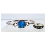 Mexican 925 Silver Ring & Cuff Bracelet