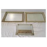 3 mirror back Jewelry trays