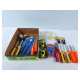 Tool lot! Screw drivers, pocket tool chest,