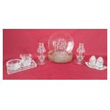 Gorgeous Cream & Sugar Set, Floral Glass Plates,