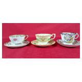 Beautiful Trio of Tea Cups & Saucers -