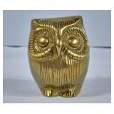 Solid Brass Owl Figurine - 2.5'H
