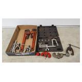 Rigid 14" pipe wrenches, double flaring tool,