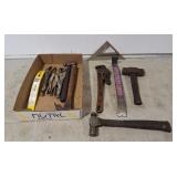 Hammer, ridgid pipe Wrench, sledge, pry bars, etc