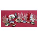 Christmas Decor Pieces, Glasses, Plate & Jars &