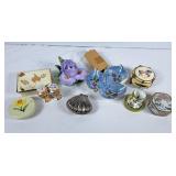 Beautiful Porcelain Iris Light, Trinket Boxes,