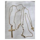 (2) Gold Filled Cross Necklaces