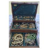Full Vintage Wood Jewelry Box