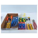 Tool lot! Screw drivers, pocket tool chest,