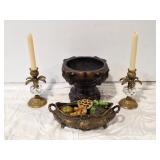 Elegant home decor! Fruit bowls and candle