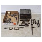 Leather hole punch, micrometer, caliper, etc