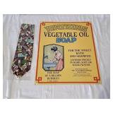 Watkins vegetable oil metal sign and tie