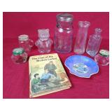 Assortment of Glass Jars, Niagara Falls Dish &