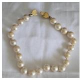Signed Monet Vintage Faux Pearl Bracelet