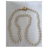 Vintage double knotted Pearl Necklace