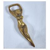 Vintage Nude Woman Brass Bottle Opener