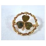 Lovely 9ct Vintage Irish Shamrock Brooch