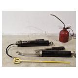 Grease guns, oiler, and painter mixer