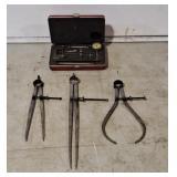 Starrett Universal Dial Indicator, trio of