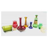 Collection of Pretty Coloured Glass Candle
